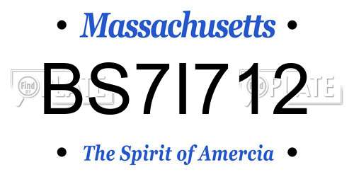 BS7I712 Massachusetts License Plate