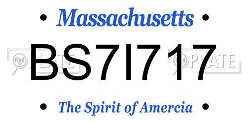 BS7I717 Massachusetts License Plate