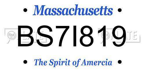 BS7I819 Massachusetts License Plate