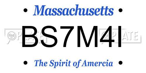 BS7M4I Massachusetts License Plate