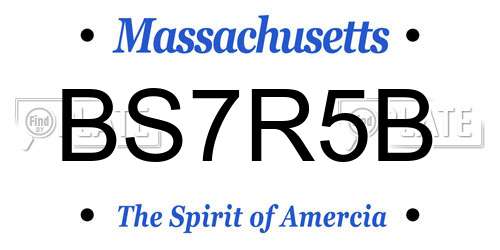 BS7R5B Massachusetts License Plate