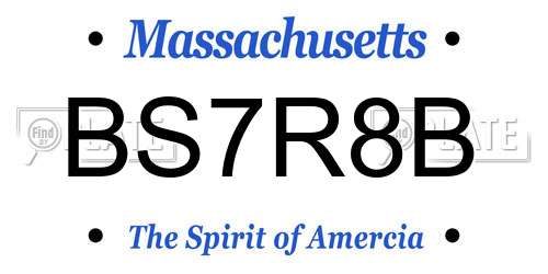 BS7R8B Massachusetts License Plate