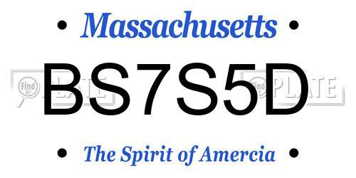 BS7S5D Massachusetts License Plate