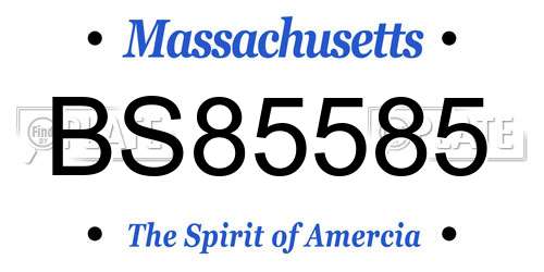 BS85585 Massachusetts License Plate