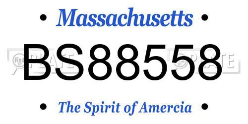 BS88558 Massachusetts License Plate