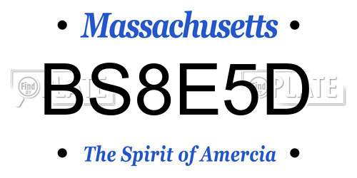 BS8E5D Massachusetts License Plate