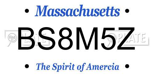 BS8M5Z Massachusetts License Plate