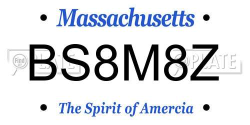 BS8M8Z Massachusetts License Plate