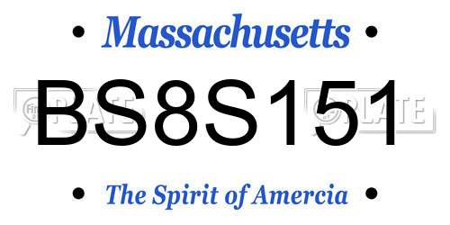 BS8S151 Massachusetts License Plate