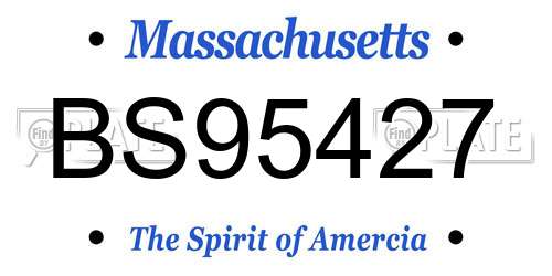 BS95427 Massachusetts License Plate