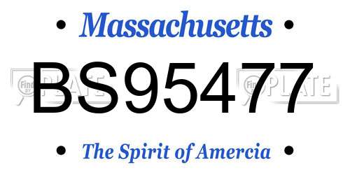 BS95477 Massachusetts License Plate