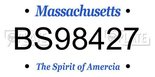 BS98427 Massachusetts License Plate