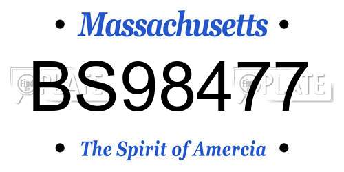 BS98477 Massachusetts License Plate