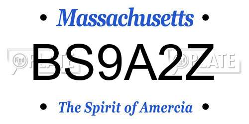 BS9A2Z Massachusetts License Plate