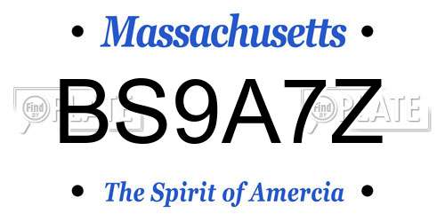 BS9A7Z Massachusetts License Plate