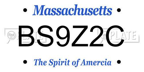 BS9Z2C Massachusetts License Plate