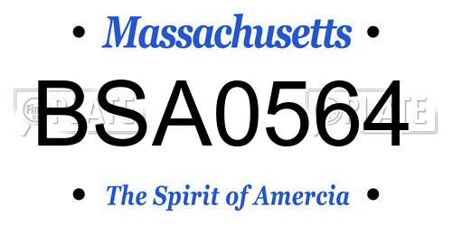 BSA0564 Massachusetts License Plate