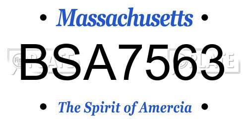 BSA7563 Massachusetts License Plate