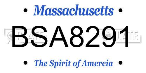BSA8291 Massachusetts License Plate