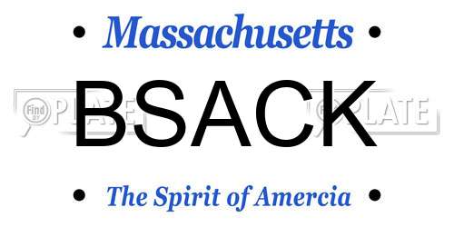BSACK Massachusetts License Plate