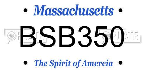 BSB350 Massachusetts License Plate