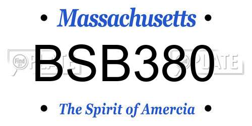 BSB380 Massachusetts License Plate