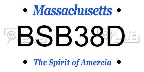 BSB38D Massachusetts License Plate