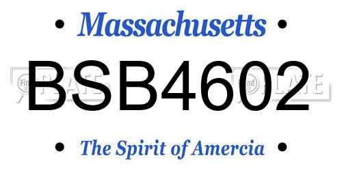 BSB4602 Massachusetts License Plate