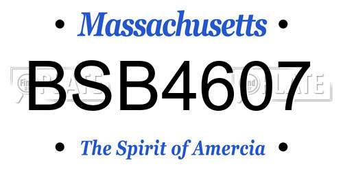 BSB4607 Massachusetts License Plate