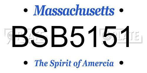 BSB5151 Massachusetts License Plate