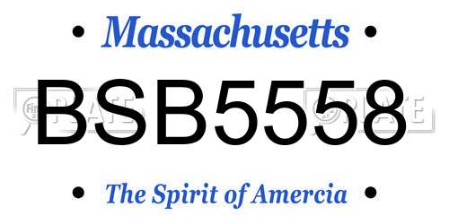 BSB5558 Massachusetts License Plate