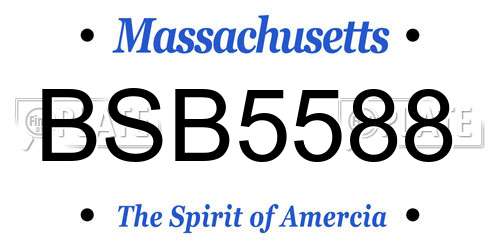 BSB5588 Massachusetts License Plate