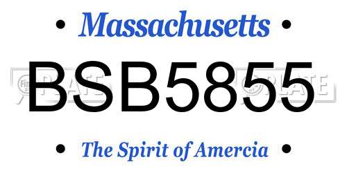 BSB5855 Massachusetts License Plate