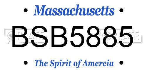 BSB5885 Massachusetts License Plate