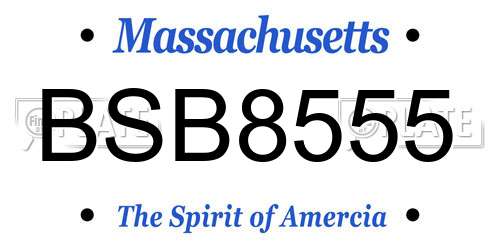 BSB8555 Massachusetts License Plate