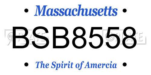 BSB8558 Massachusetts License Plate