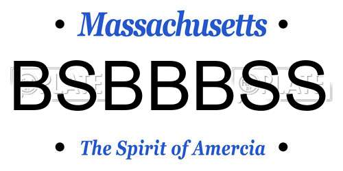 BSBBBSS Massachusetts License Plate
