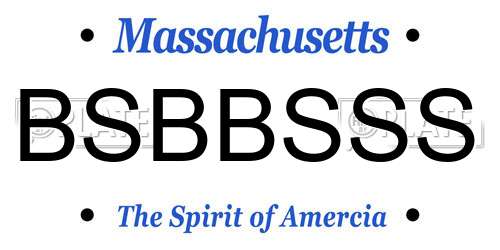 BSBBSSS Massachusetts License Plate