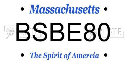 BSBE80 Massachusetts License Plate