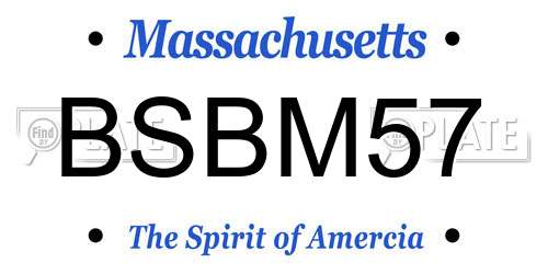 BSBM57 Massachusetts License Plate