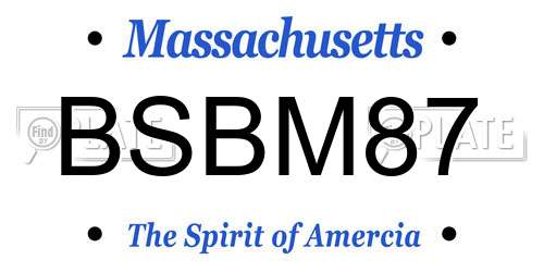 BSBM87 Massachusetts License Plate