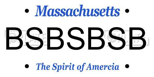 BSBSBSB Massachusetts License Plate