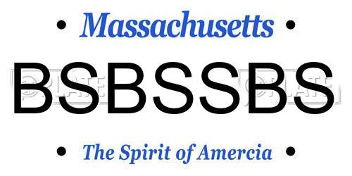 BSBSSBS Massachusetts License Plate