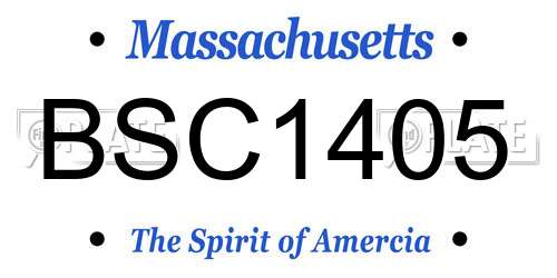 BSC1405 Massachusetts License Plate