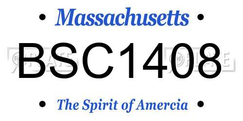 BSC1408 Massachusetts License Plate