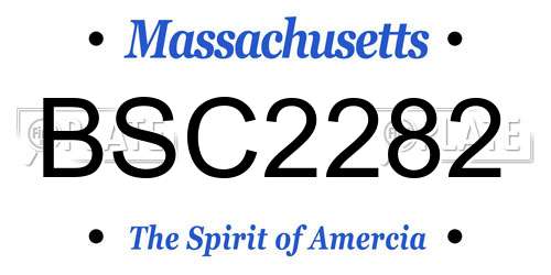 BSC2282 Massachusetts License Plate