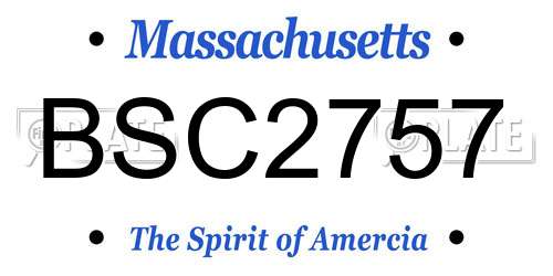 BSC2757 Massachusetts License Plate