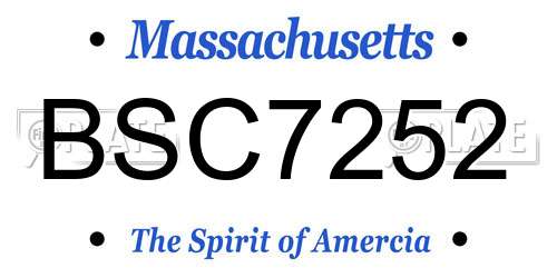 BSC7252 Massachusetts License Plate