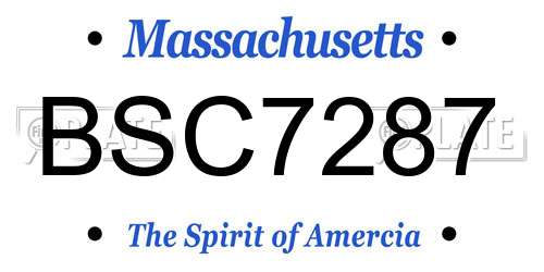 BSC7287 Massachusetts License Plate