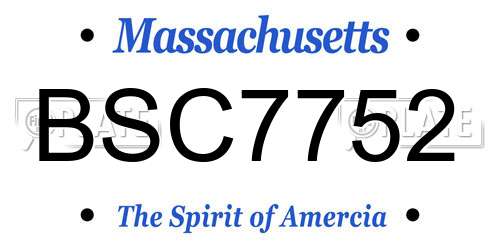 BSC7752 Massachusetts License Plate